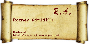 Rozner Adrián névjegykártya