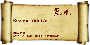 Rozner Adrián névjegykártya